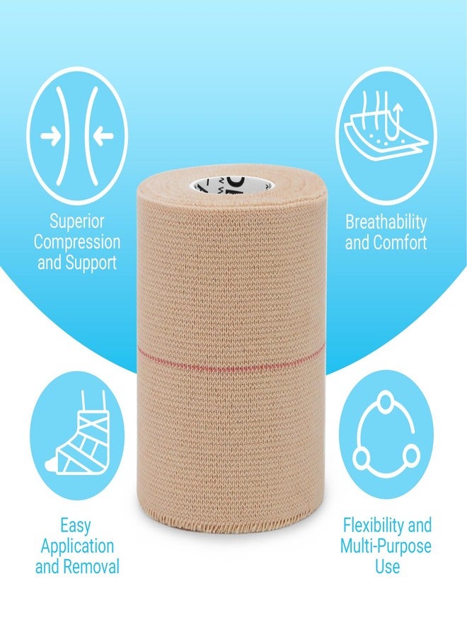 OK TAPE Elastic Adhesive Tape Bandage Tape Wrap - 4 Rolls, Flexible Stretch Bandages for Sports Ankle, Knee and Wrist Sprains (Beige,2 Inch Wide) - Image 3